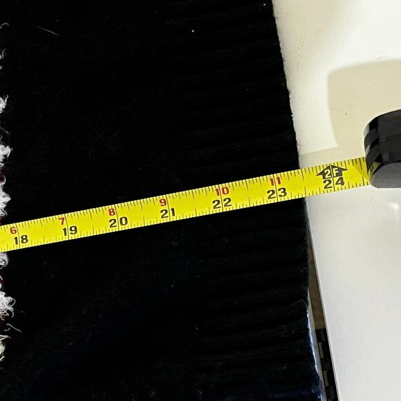 Holiday Time Black Christmas Sweater with multi colored letters & snowflakes - Picture 7 of 7